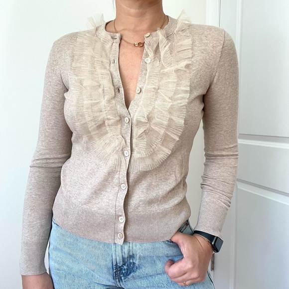J.Crew Ruffle Trim Cardigan - Picture 2 of 8